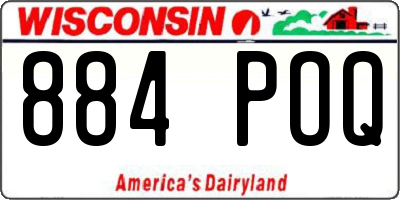 WI license plate 884POQ
