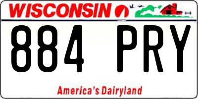 WI license plate 884PRY