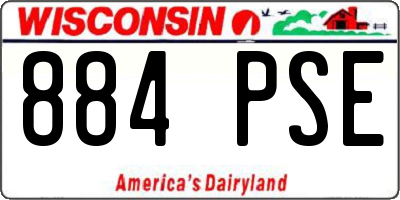 WI license plate 884PSE