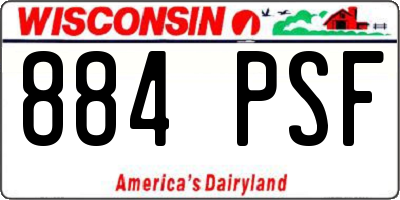 WI license plate 884PSF