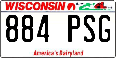 WI license plate 884PSG
