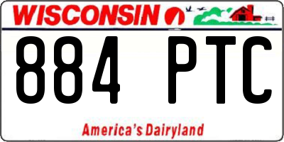 WI license plate 884PTC