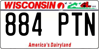 WI license plate 884PTN