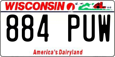 WI license plate 884PUW