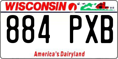 WI license plate 884PXB