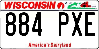 WI license plate 884PXE