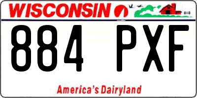 WI license plate 884PXF