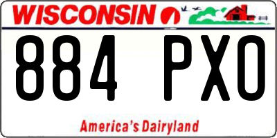WI license plate 884PXO