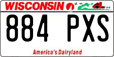 WI license plate 884PXS