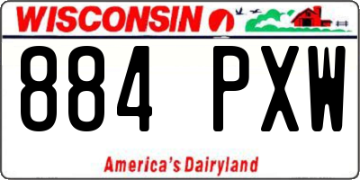 WI license plate 884PXW