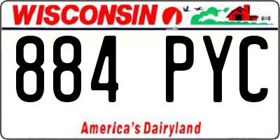 WI license plate 884PYC