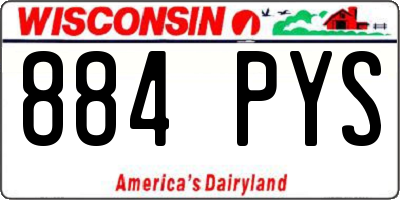 WI license plate 884PYS
