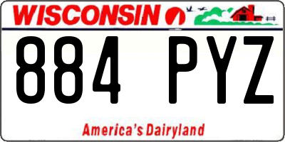 WI license plate 884PYZ
