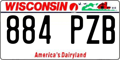 WI license plate 884PZB