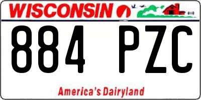 WI license plate 884PZC