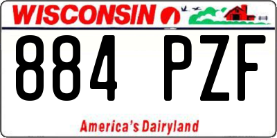 WI license plate 884PZF