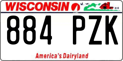 WI license plate 884PZK