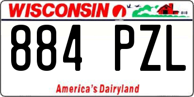 WI license plate 884PZL