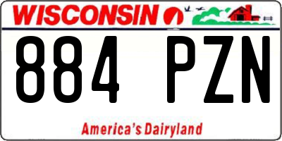 WI license plate 884PZN