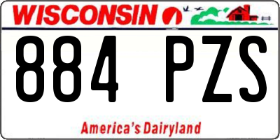 WI license plate 884PZS