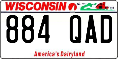 WI license plate 884QAD
