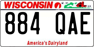 WI license plate 884QAE