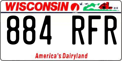 WI license plate 884RFR