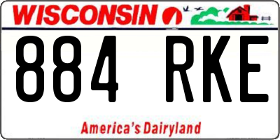 WI license plate 884RKE
