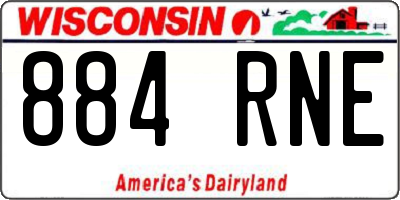 WI license plate 884RNE