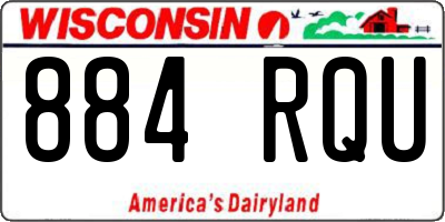 WI license plate 884RQU