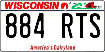 WI license plate 884RTS