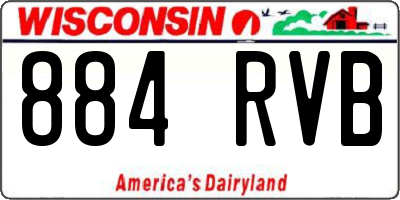 WI license plate 884RVB