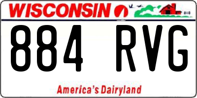WI license plate 884RVG