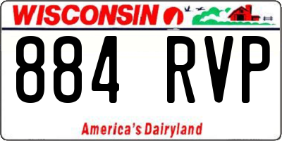WI license plate 884RVP