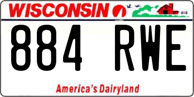 WI license plate 884RWE