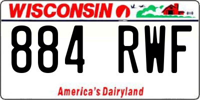 WI license plate 884RWF