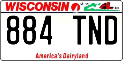 WI license plate 884TND