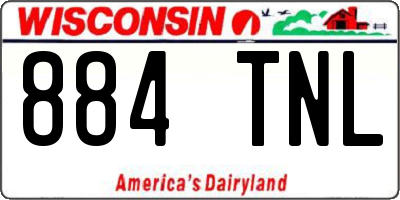 WI license plate 884TNL