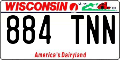 WI license plate 884TNN