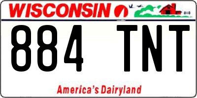 WI license plate 884TNT