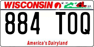 WI license plate 884TOQ