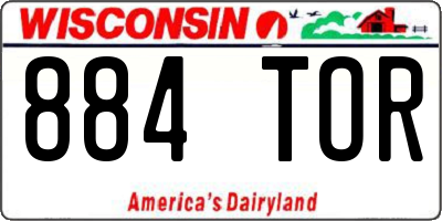 WI license plate 884TOR