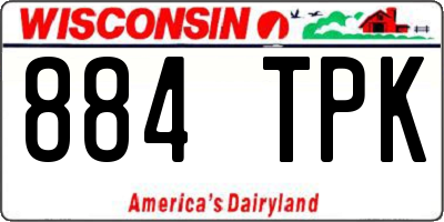 WI license plate 884TPK