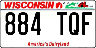 WI license plate 884TQF