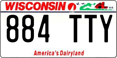 WI license plate 884TTY