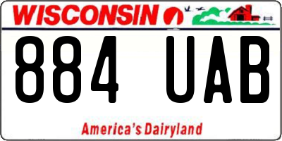 WI license plate 884UAB
