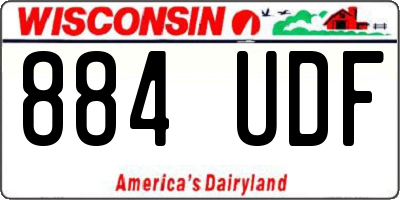 WI license plate 884UDF