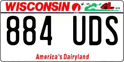 WI license plate 884UDS