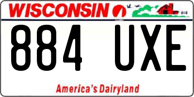WI license plate 884UXE