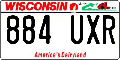 WI license plate 884UXR